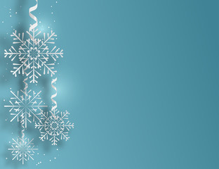Snowflakes background with falling snow