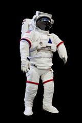 astronaut isolated on black background © Siraphatphoto