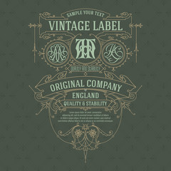 Old vintage card with floral ornament - vector