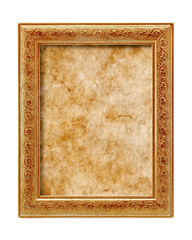 old parchment in golden frame