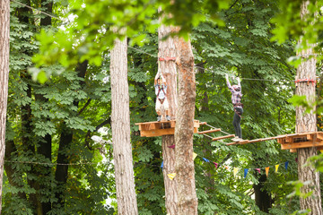 Child in a adventure playground