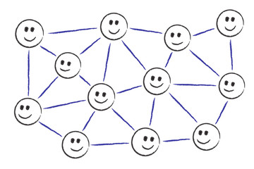 Strichmännchen Köpfe - Vernetzt
