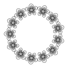 Flowers crown icon. Decoration rustic garden floral nature plant and spring theme. Isolated design. Vector illustration