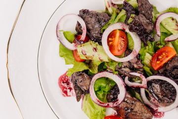 Chicken liver salad with souse