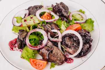 Chicken liver salad with souse