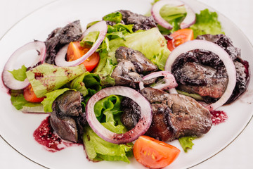Chicken liver salad with souse