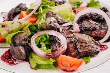 Chicken liver salad with souse