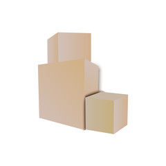 Obraz premium картонные коробки на белом фоне, векторная иллюстрация