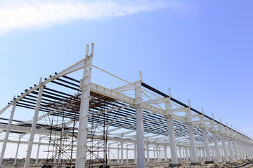 Steel structure workshop is under construction