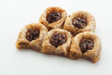 Tasty Turkish delight isolated on white