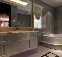 3d rendering of a Bathroom interior.