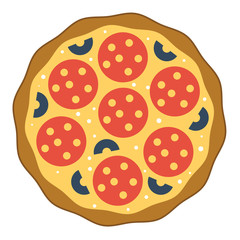 Pizza vector collection isolated on Italian flag