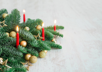christmas branch decoration candles