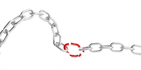 Chain on white background. 3d illustration
