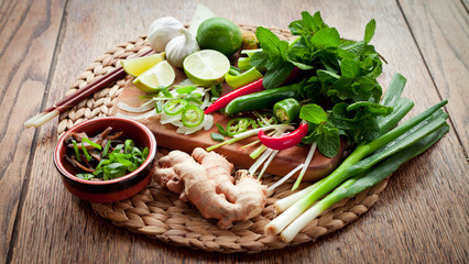 Asian food ingredient board