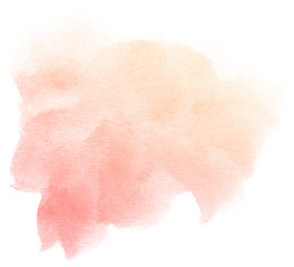 Abstract red watercolor on white background.This is watercolor splash.It is drawn by hand.