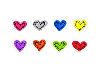 Abstract bright hearts