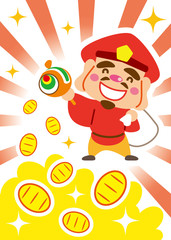 大黒様　溢れる小判