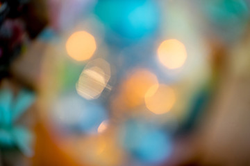 Christmas interior in pastel colors bokeh