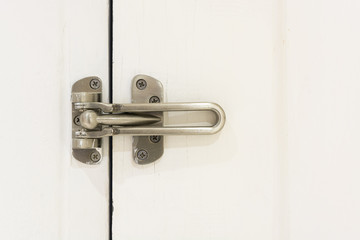 locked doors in hotel on wooden door. Locked status.