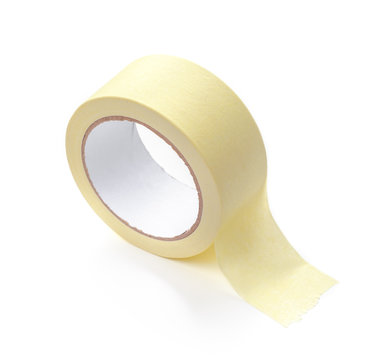 Roll of transparent sticky tape isolated