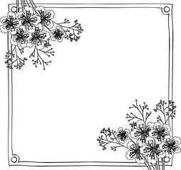 Flowers frame icon. Decoration rustic garden floral nature plant and spring theme. Isolated design. Vector illustration