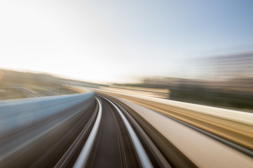 Speed motion in urban highway road tunnel