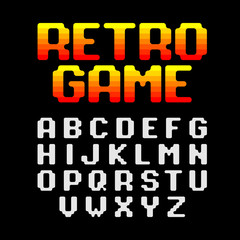 Retro pixel video game font