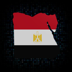 Egypt map flag on hex code illustration