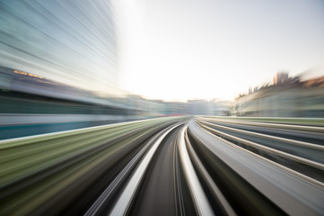 Obraz na płótnie Canvas Speed motion in urban highway road tunnel