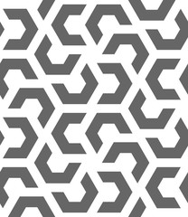 Vector seamless pattern. Modern stylish texture. Repeated monochrome pattern with hexagonal tiles.