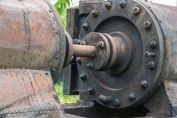 Industrial old machine in the factory at metalworks