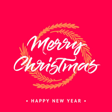 Merry Christmas and Happy New year greeting card