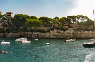 Fototapeta na wymiar Mallorca - Spain-Porto Cristo Hafen Yachthafen
