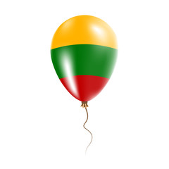 Lithuania balloon with flag. Bright Air Ballon in the Country National Colors. Country Flag Rubber Balloon. Vector Illustration.