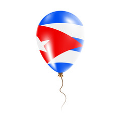 Naklejka premium Cuba balloon with flag. Bright Air Ballon in the Country National Colors. Country Flag Rubber Balloon. Vector Illustration.