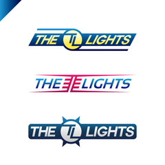 The Light text sport style emblem with TL letter logotype set. Sport text logo fot t-shirt
