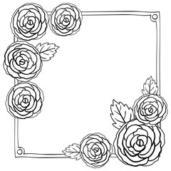 Flowers frame icon. Decoration rustic garden floral nature plant and spring theme. Isolated design. Vector illustration