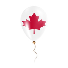 Obraz premium Canada balloon with flag. Bright Air Ballon in the Country National Colors. Country Flag Rubber Balloon. Vector Illustration.