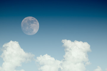 super full moon in 68 years with clear blue sky cloud daytime for background backdrop use