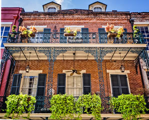 2 Balconies with 7 Planters French Quarter