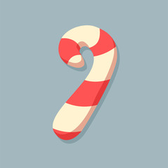 Candy cane icon siolated. Christams element for design and art