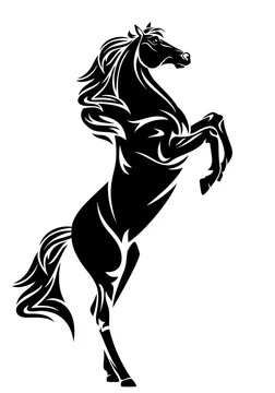 standing black horse vector design – Stock-Vektorgrafik | Adobe Stock