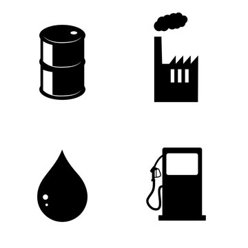 Oil industry vector icon set.