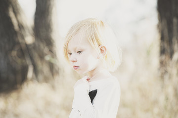 Portrait of an Expressive Beautiful Little Girl