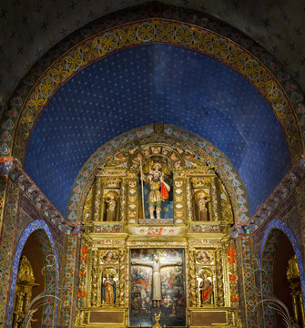 Interior of Parish church of Sant Cristofor, Beget, Catalonia, Spain