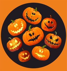 Set pumpkins for Halloween