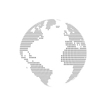 White Dotted Globe Glass Transparent Vector Illustration