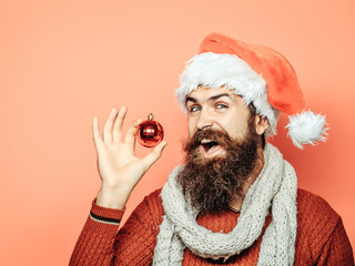 christmas man with decorative ball