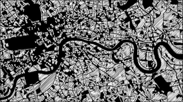 London Karte Animation Skizze 4K